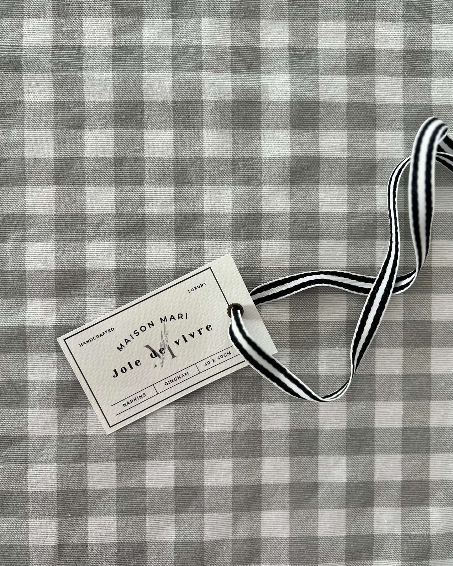 GINGHAM GREY NAPKINS